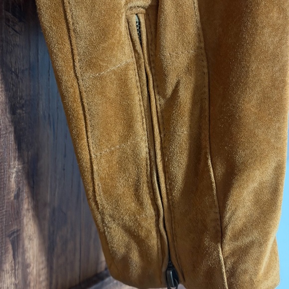John Paul Richard Uniform Women Genuine Leather Suede Jacket Camel Brown XL
